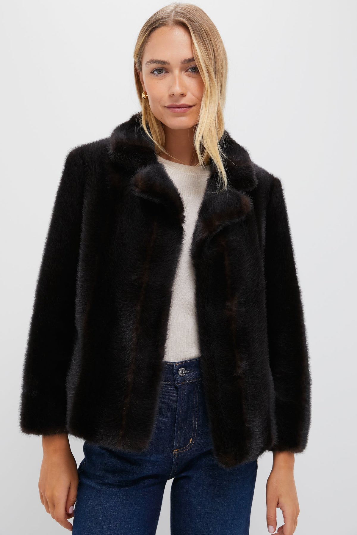Brown Fur Cropped Carmella Coat