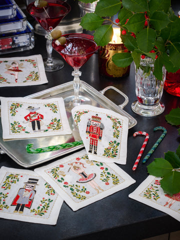 Kim Seybert Nutcracker Cocktail Napkins Set