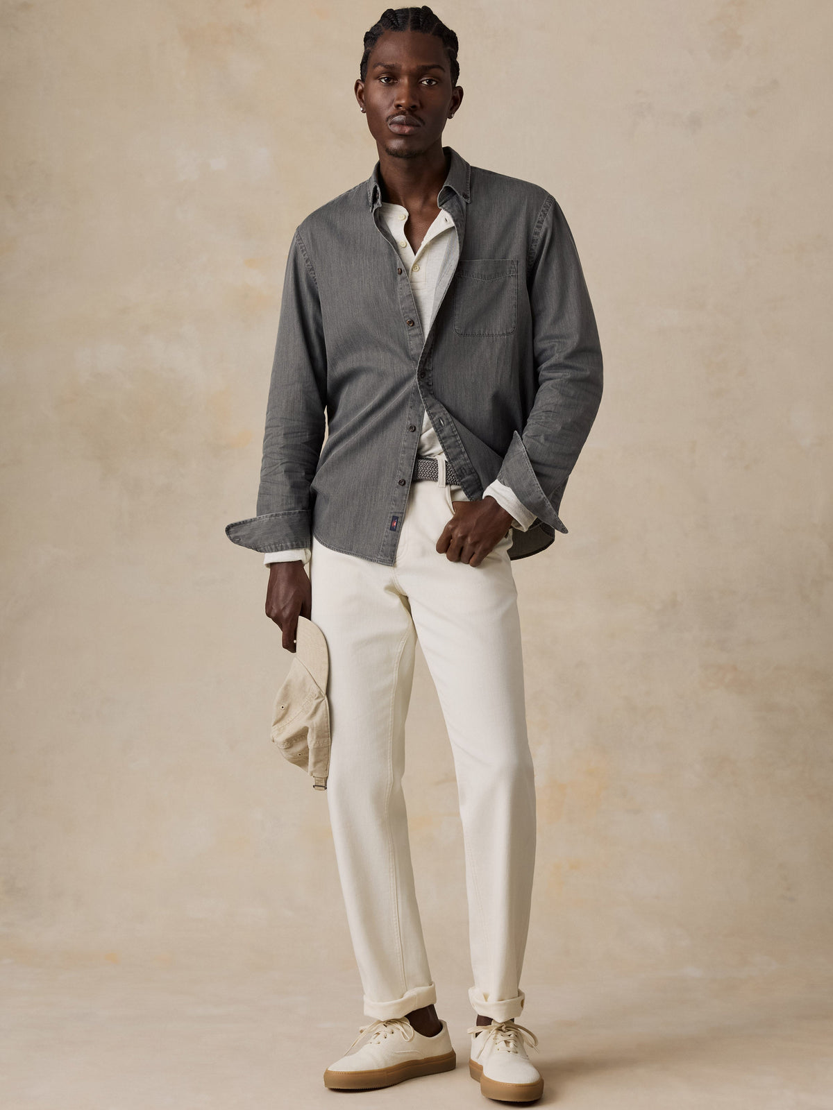 Patina Chambray Shirt - Charcoal Shores