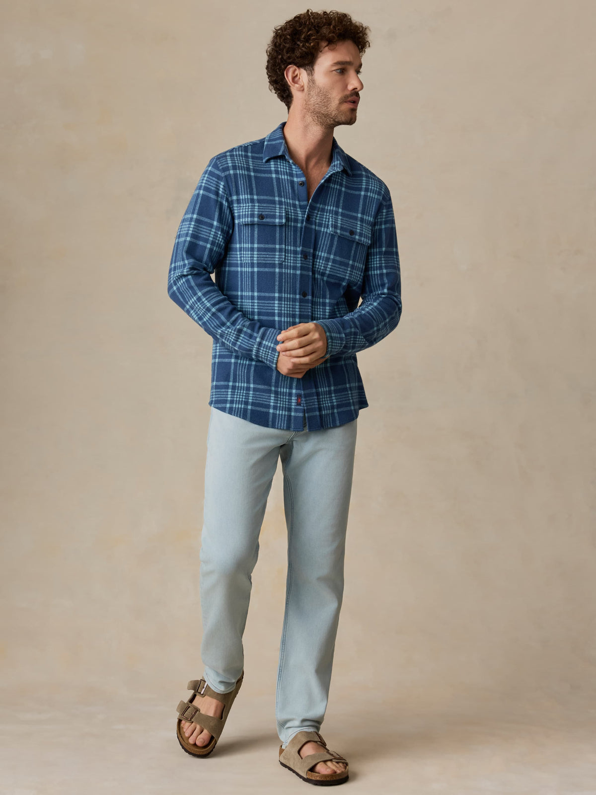 Legend Sweater Shirt - Midnight Teal Plaid