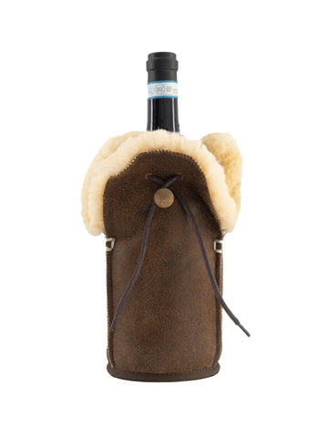 Mocha Leather Bottle Cooler