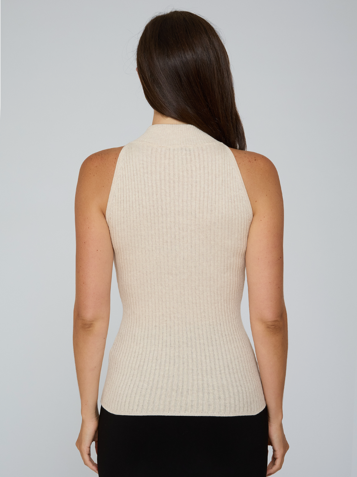 Rib Mock Halter in Natural