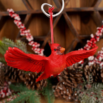 Flying Christmas Cardinal Ornament