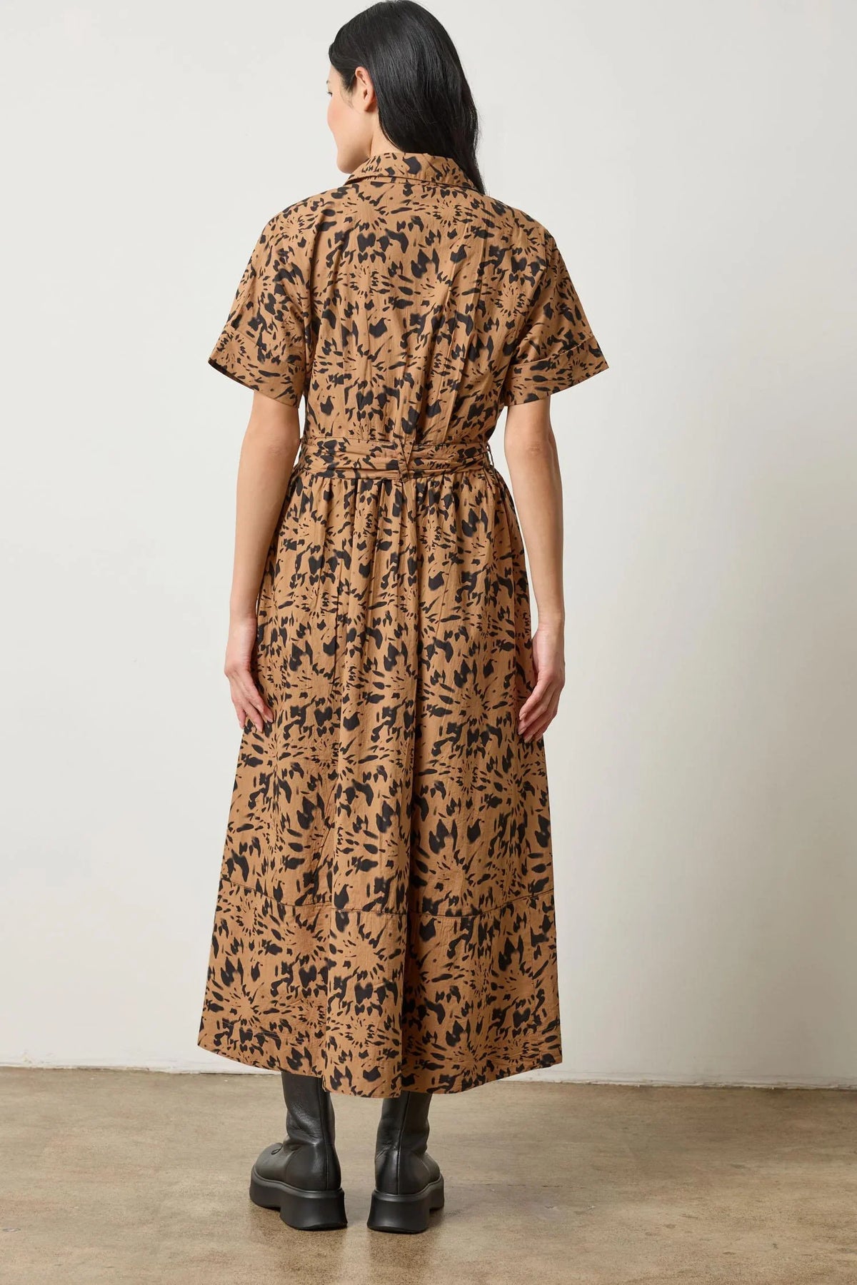 COLLARED MAXI SHIRT DRESS