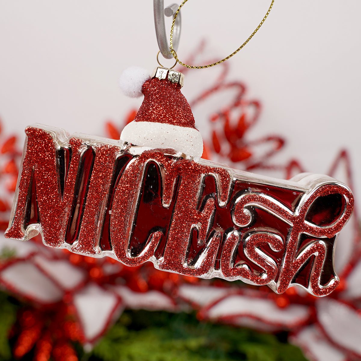 Funny Niceish Santa Hat Christmas Ornament