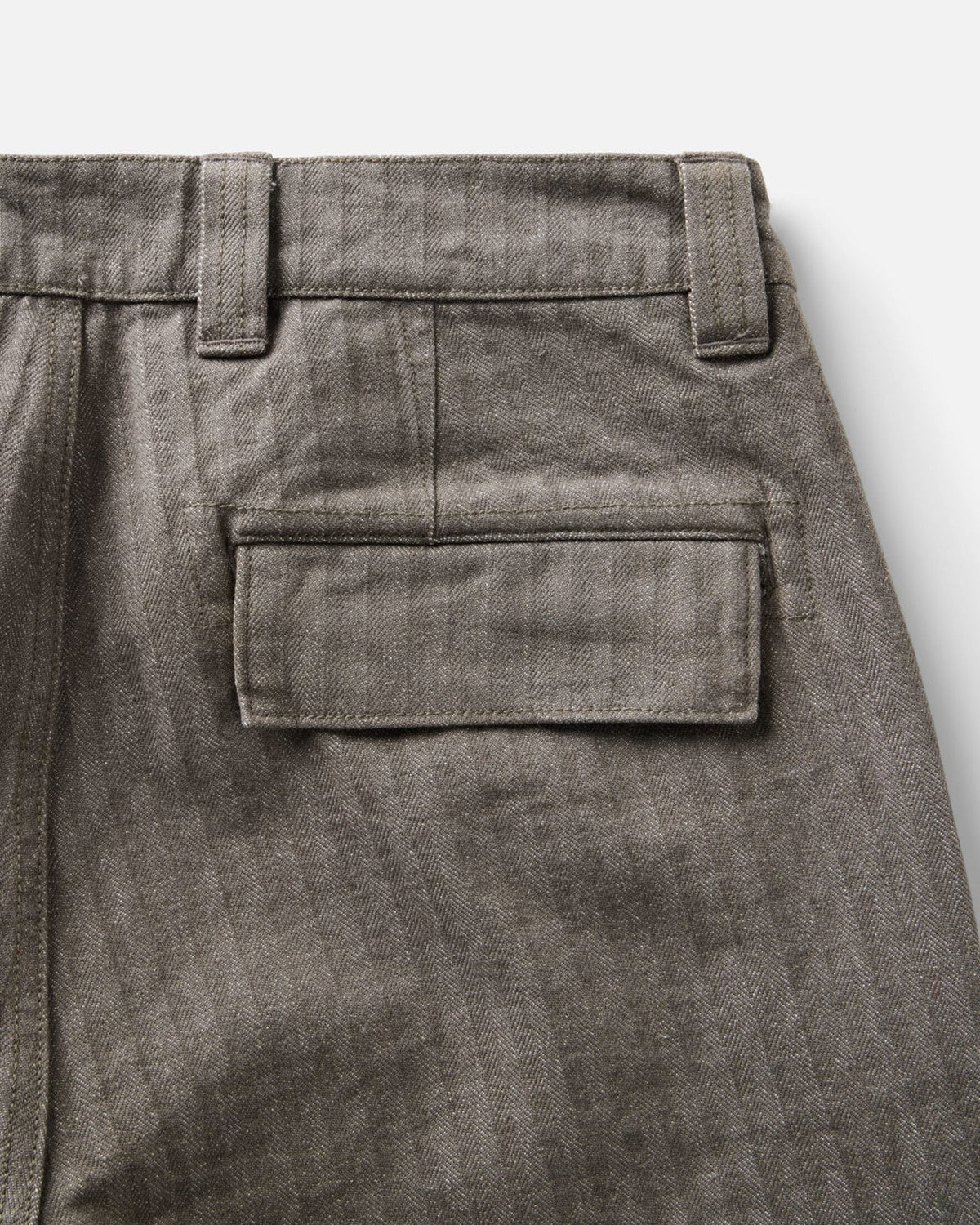 The Emlen Pant in Smoked Olive Herringbone
