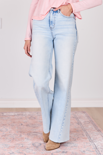 Jayda Bleached Wash Boyfriend Jeans