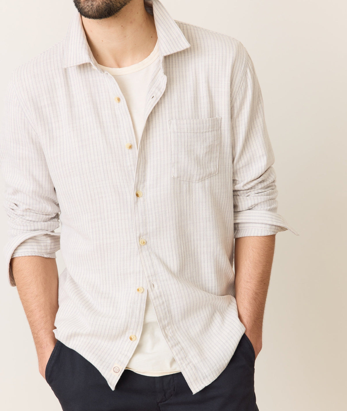 Stretch Selvage Long Sleeve Shirt
