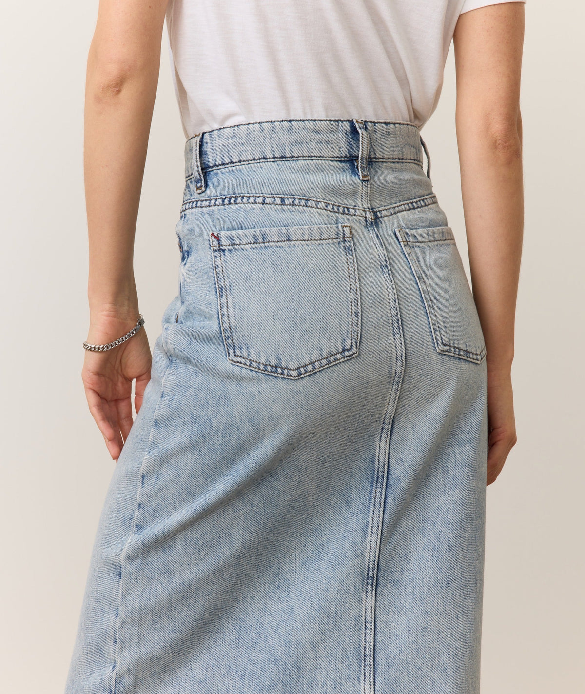 Fawn Denim Midi Skirt