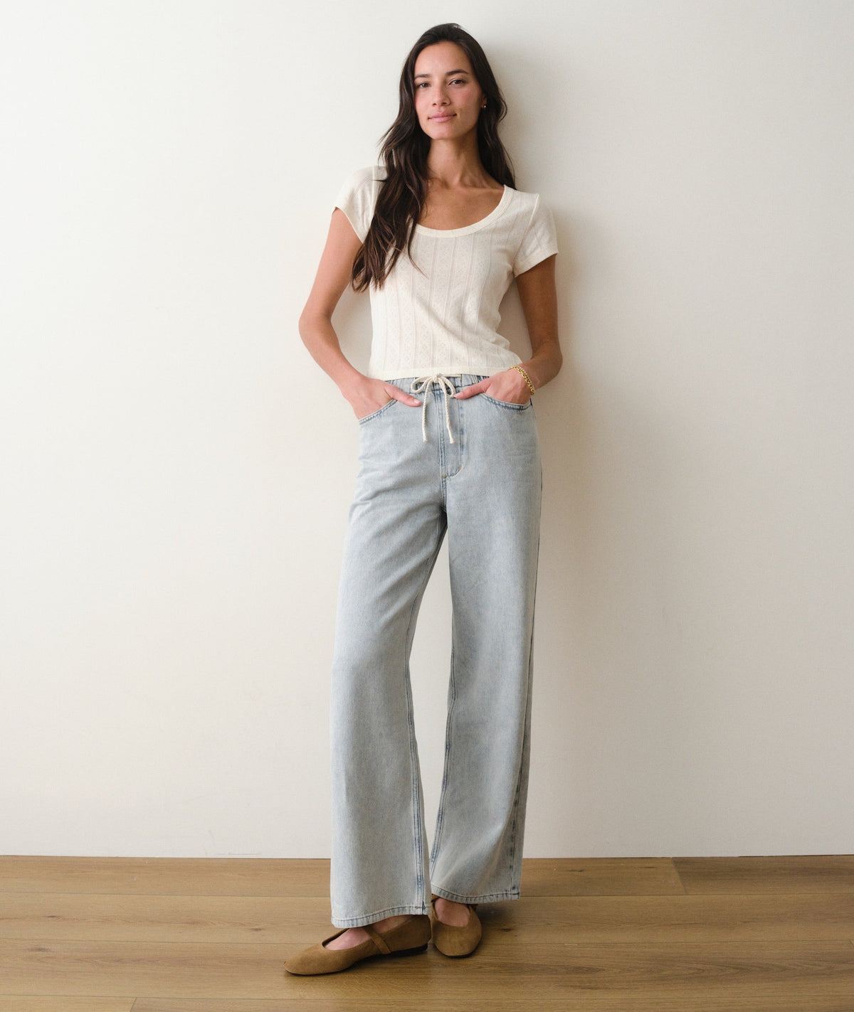 Lexi Pointelle Scoop Tee