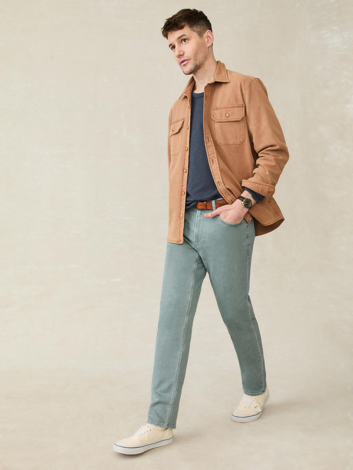 Stretch Terry 5-Pocket Pant - Ocean Glass