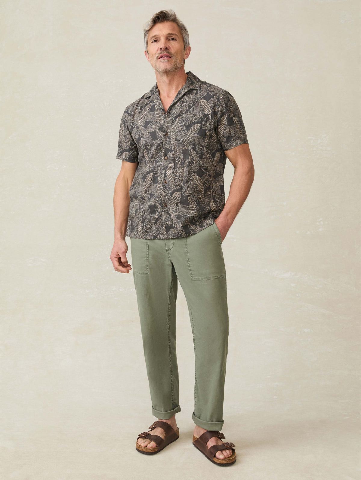 Short-Sleeve Breeze Camp Shirt - Graphite Rainforest