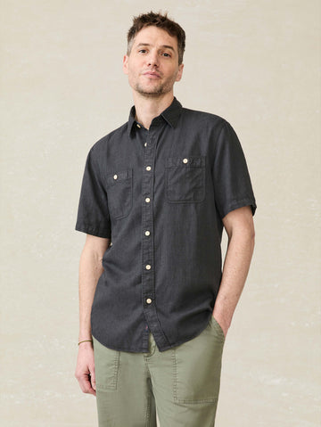 Short-Sleeve Tried and True Chambray Shirt - Durango Black