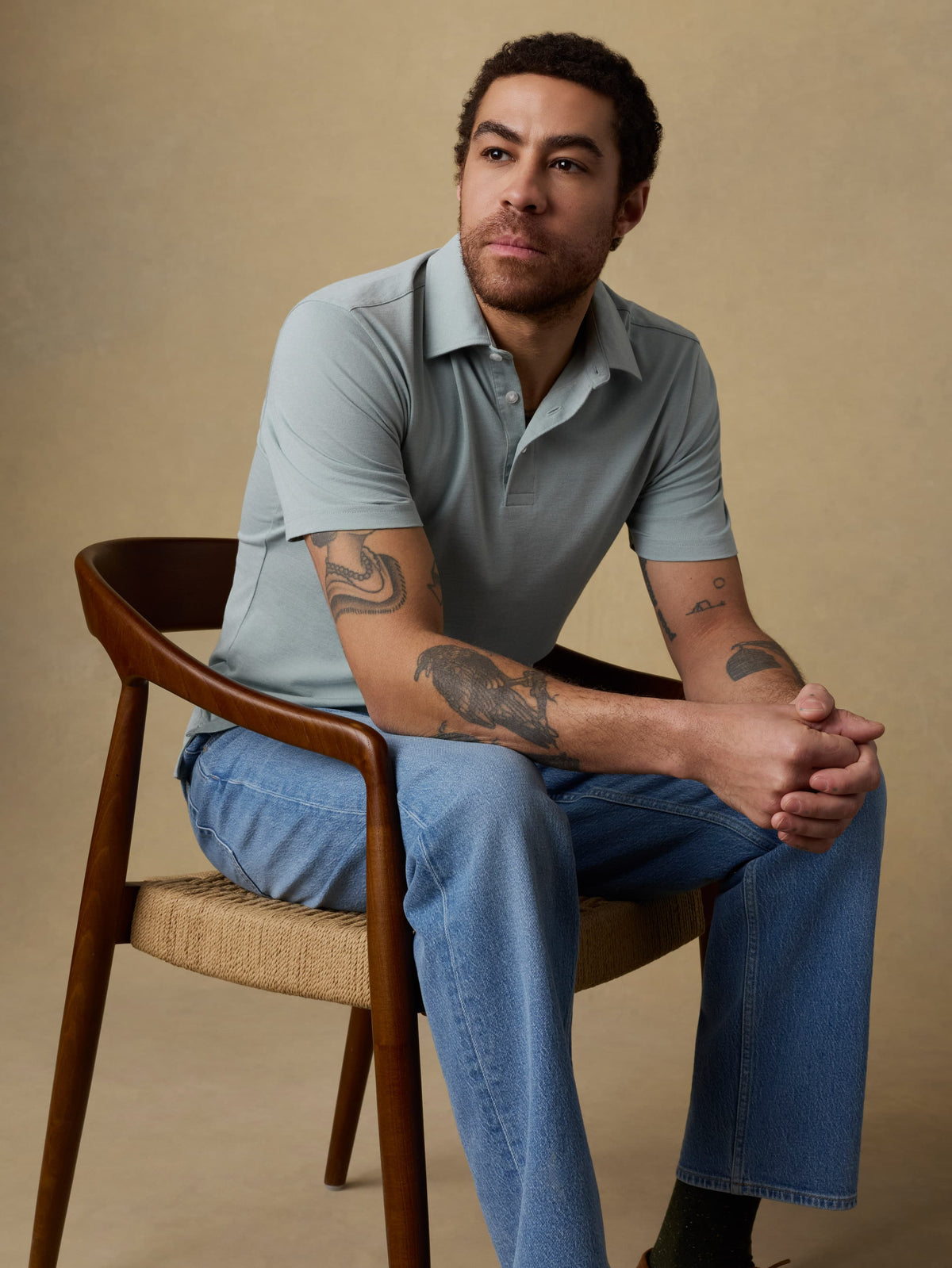 Short-Sleeve Movement Pique Polo - Aspen Green Melange