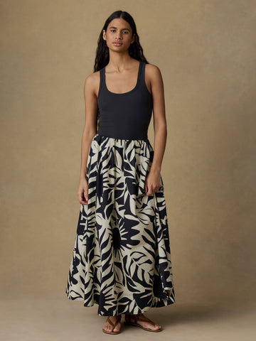 Coastal Poplin Nera Skirt - Garden Sonata