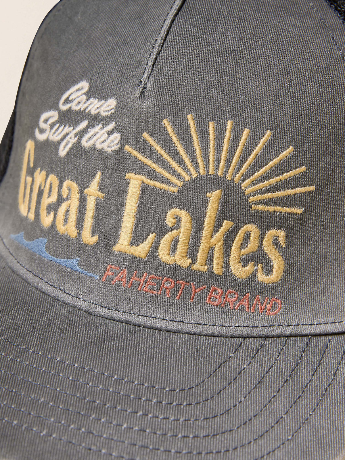 Lake Resort Trucker Hat - Mountain Black