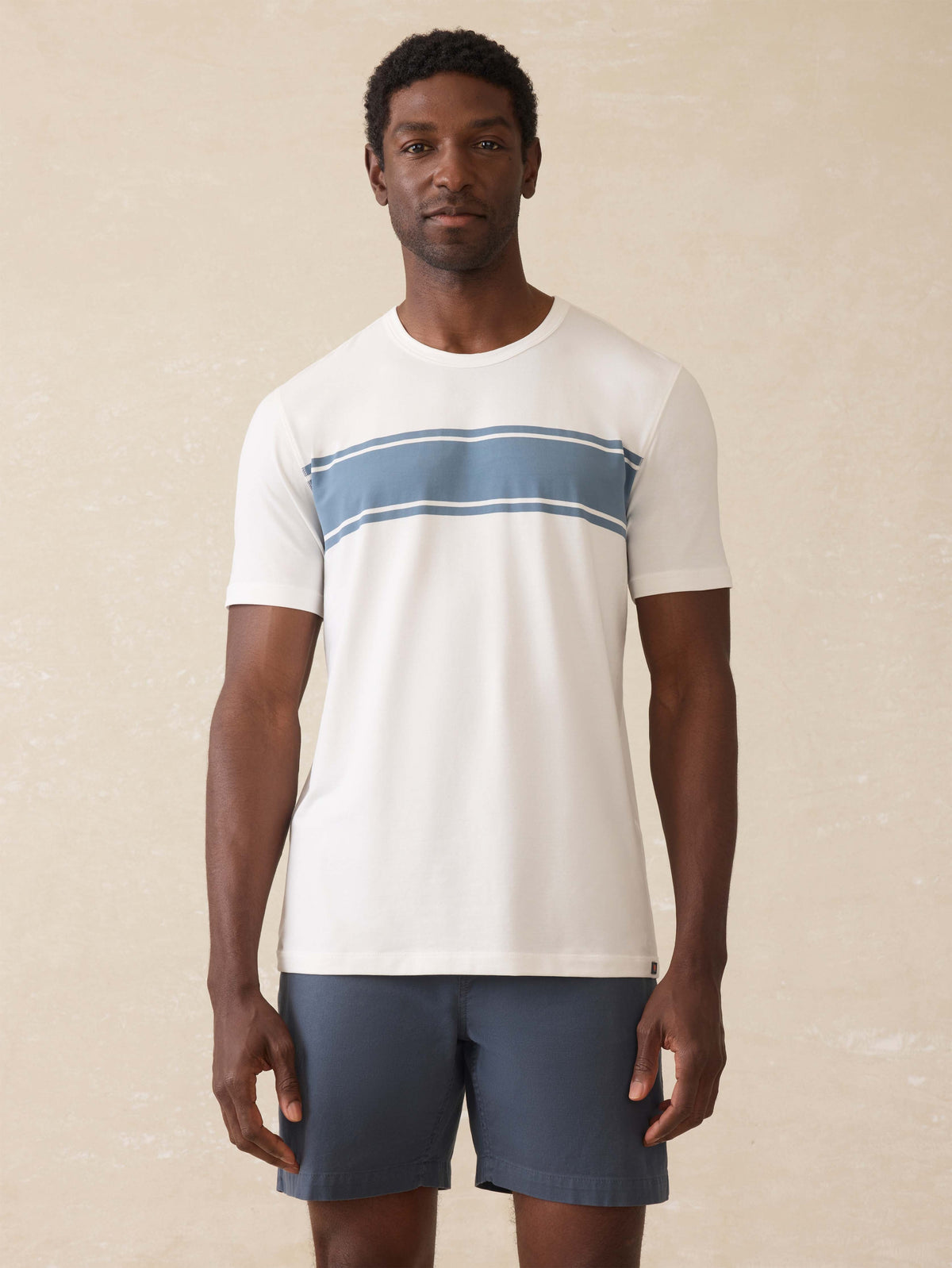 Short-Sleeve Shorelite UPF Tee - White Surf Stripe