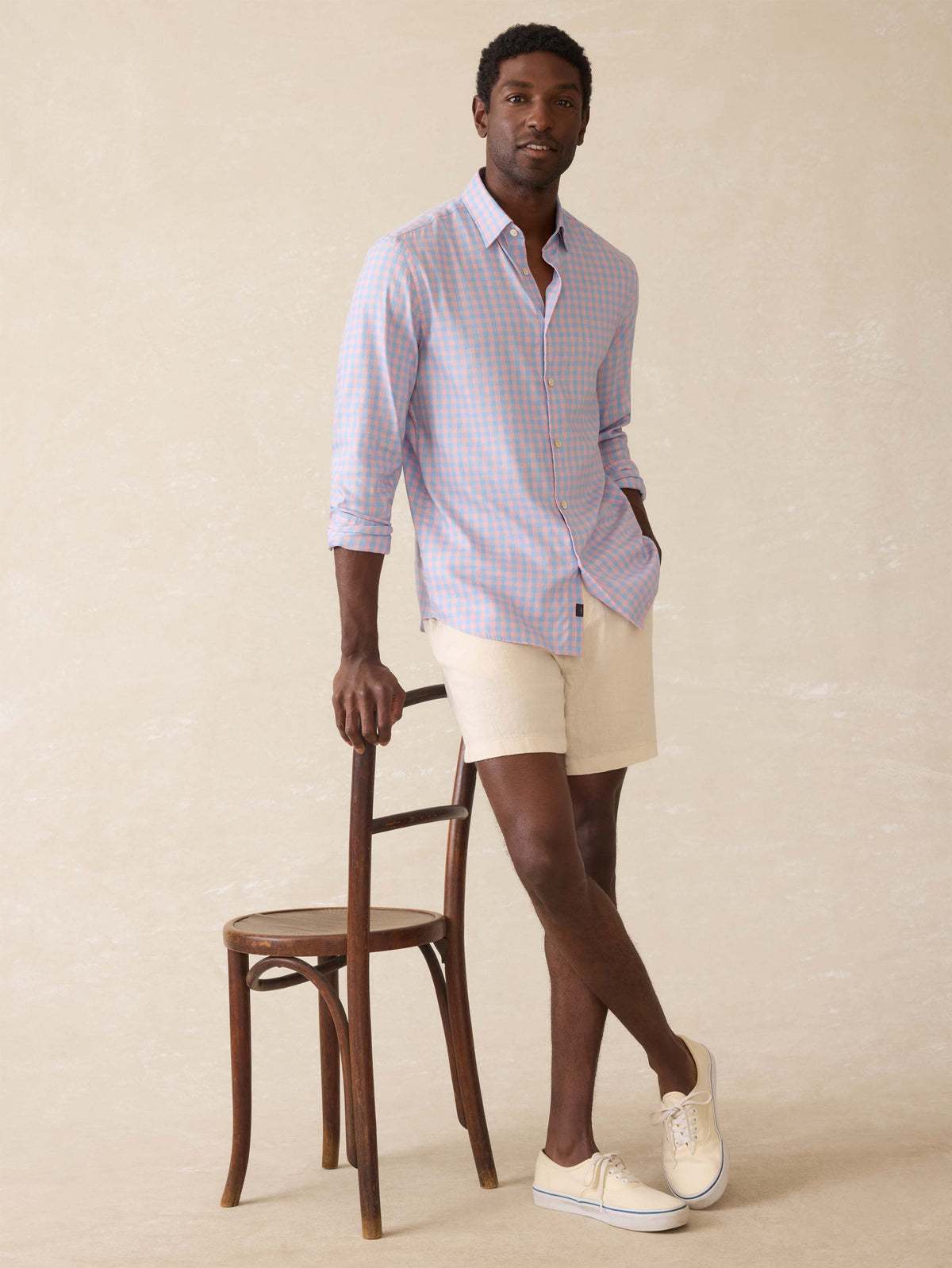 Movement Monterey Shirt - Coral Sky Gingham