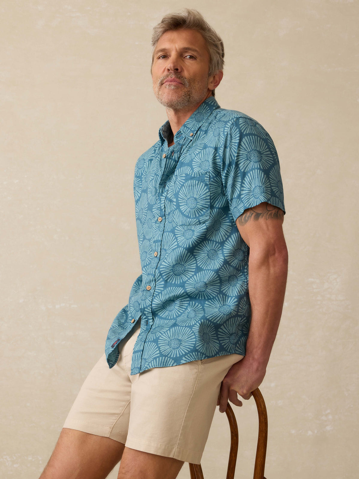 Short-Sleeve Breeze Shirt - Stormy Sea Floral