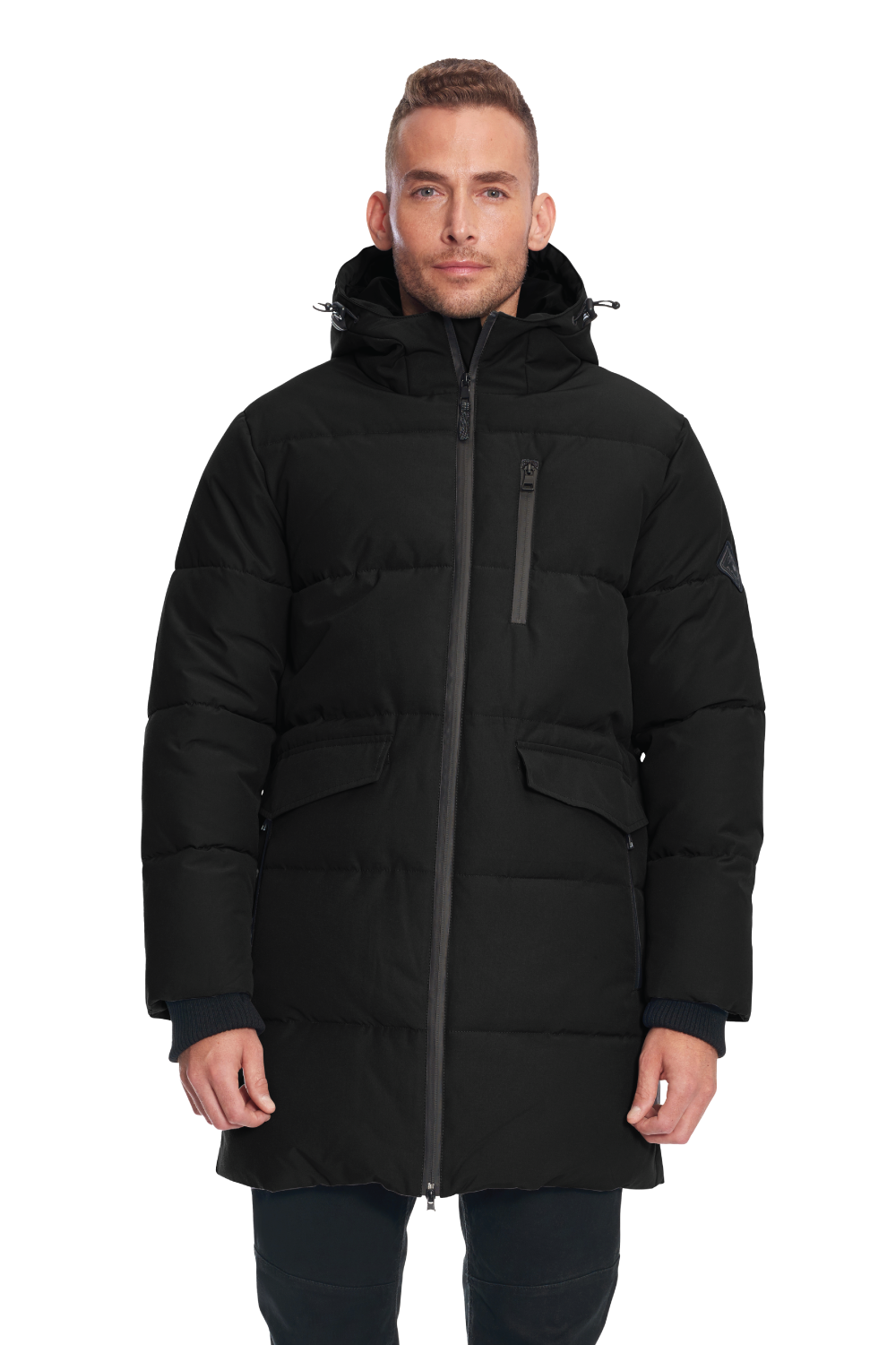 JASPER | MEN'S VEGAN DOWN (RECYCLED) PUFFER COAT, BLACK