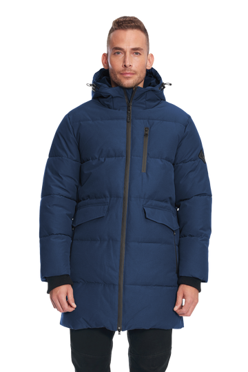 JASPER | MEN'S VEGAN DOWN (RECYCLED) PUFFER COAT, NAVY
