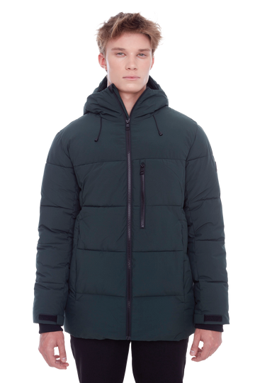 BANFF | MEN'S VEGAN DOWN (RECYCLED) PUFFER JACKET, DEEP GREEN