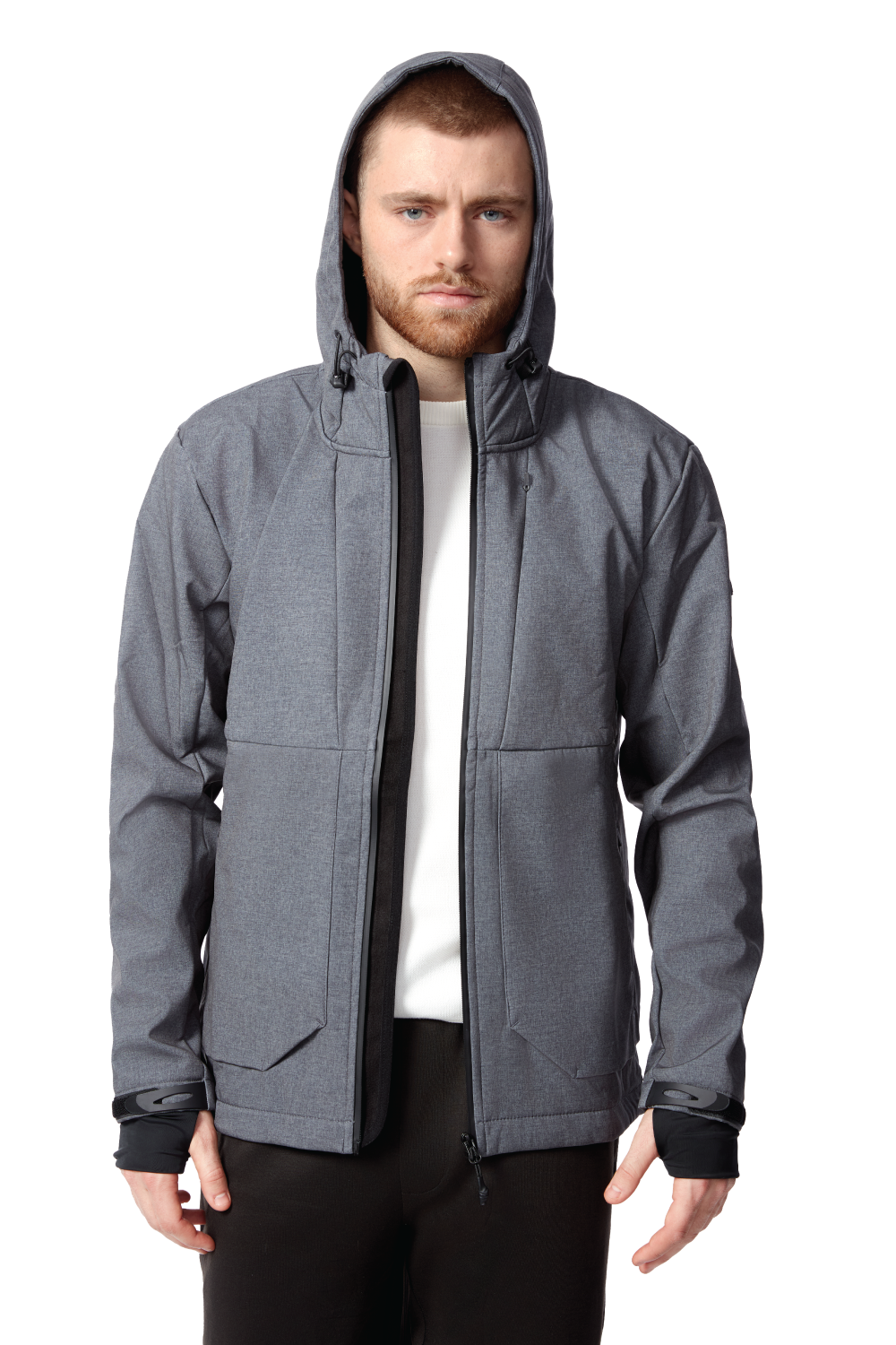 TOFINO | MEN'S FLEECE LINED WATER-REPELLENT SOFTSHELL JACKET, DARK GREY