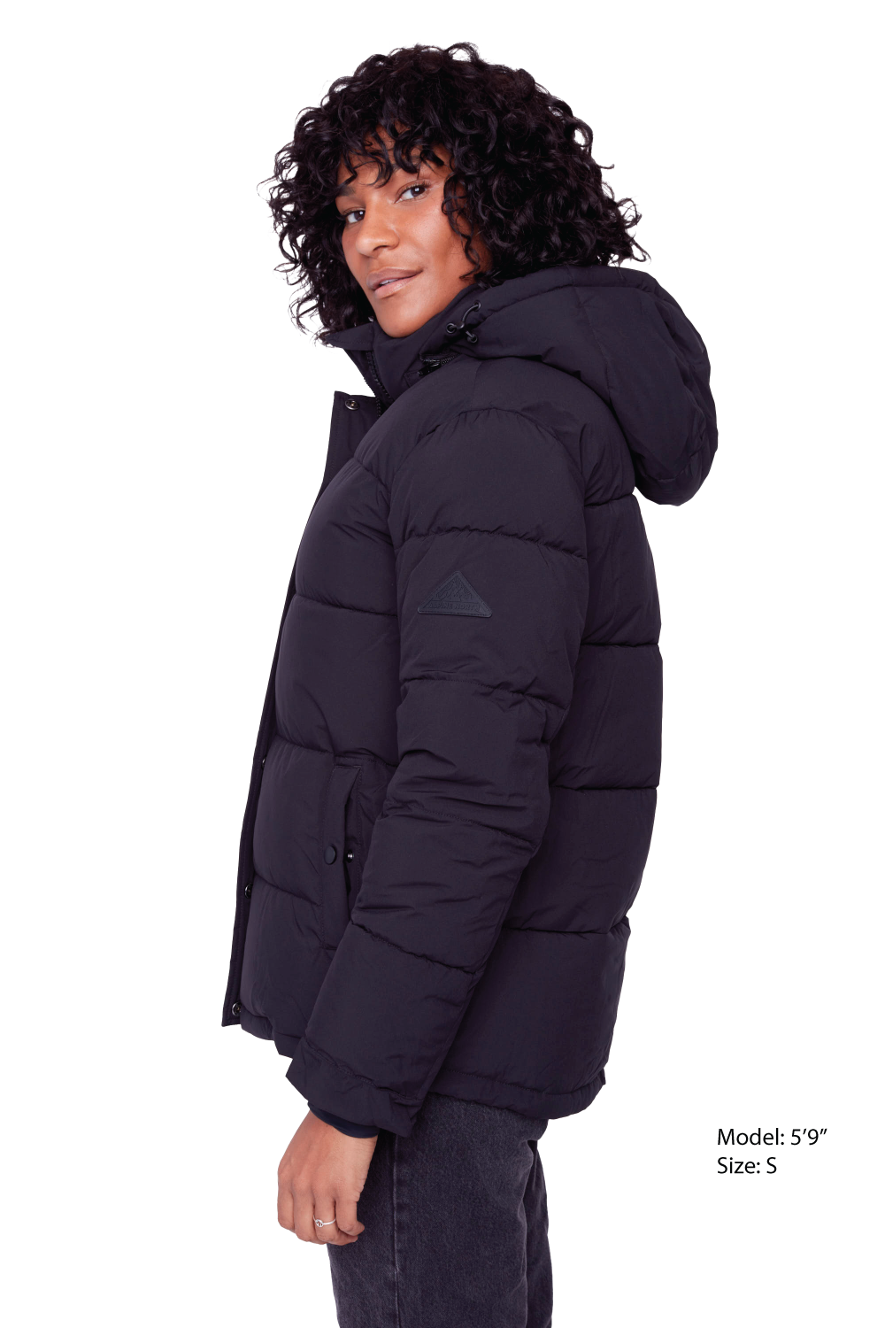 FORILLON | WOMEN'S VEGAN DOWN (RECYCLED) SHORT PUFFER JACKET, BLACK