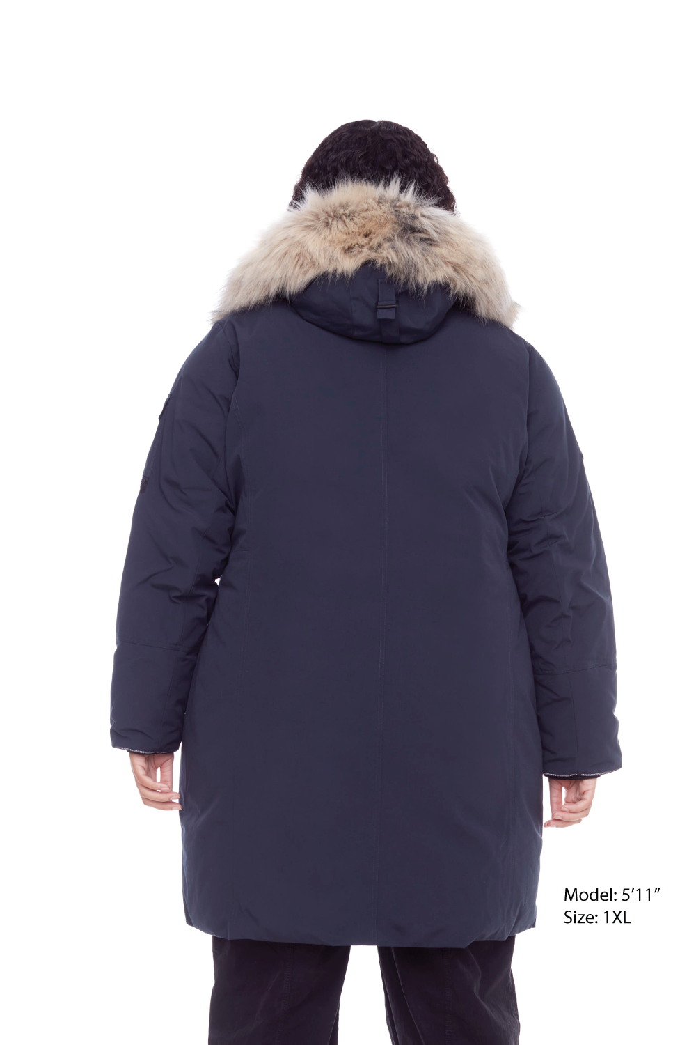 LAURENTIAN PLUS | WOMEN'S VEGAN DOWN (RECYCLED) LONG PARKA, NAVY (PLUS SIZE)