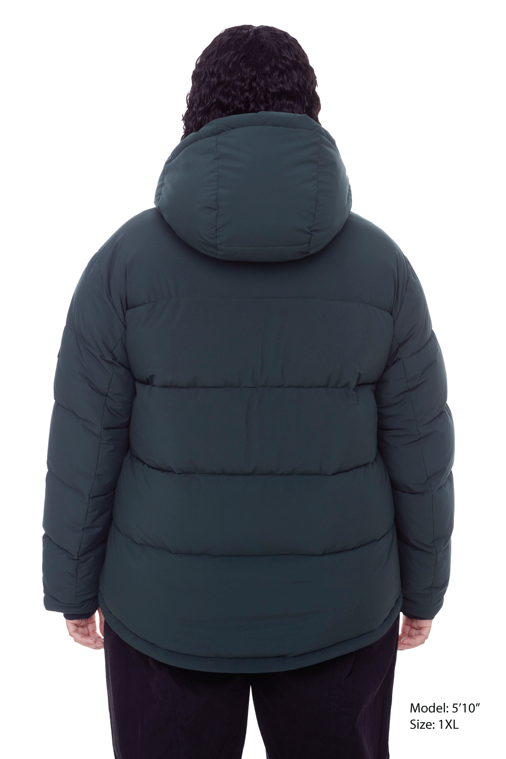 FORILLON PLUS | WOMEN'S VEGAN DOWN (RECYCLED) SHORT PUFFER JACKET, DEEP GREEN (PLUS SIZE)