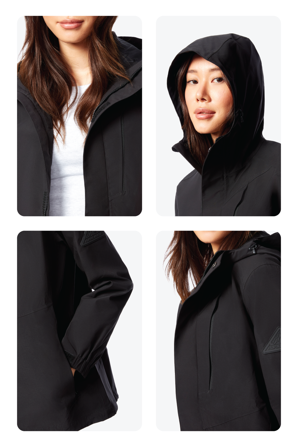 TAHSIS | WOMEN'S WATERPROOF RAIN JACKET, BLACK