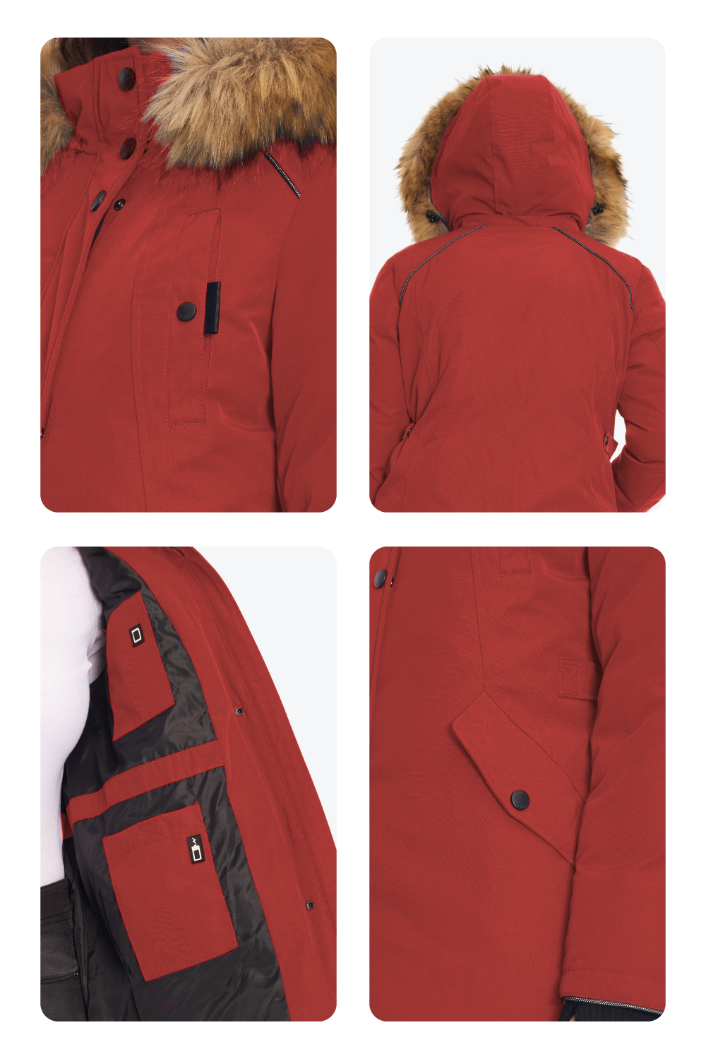 GLACIER PLUS | WOMEN'S VEGAN DOWN (RECYCLED) PARKA, CRIMSON (PLUS SIZE)