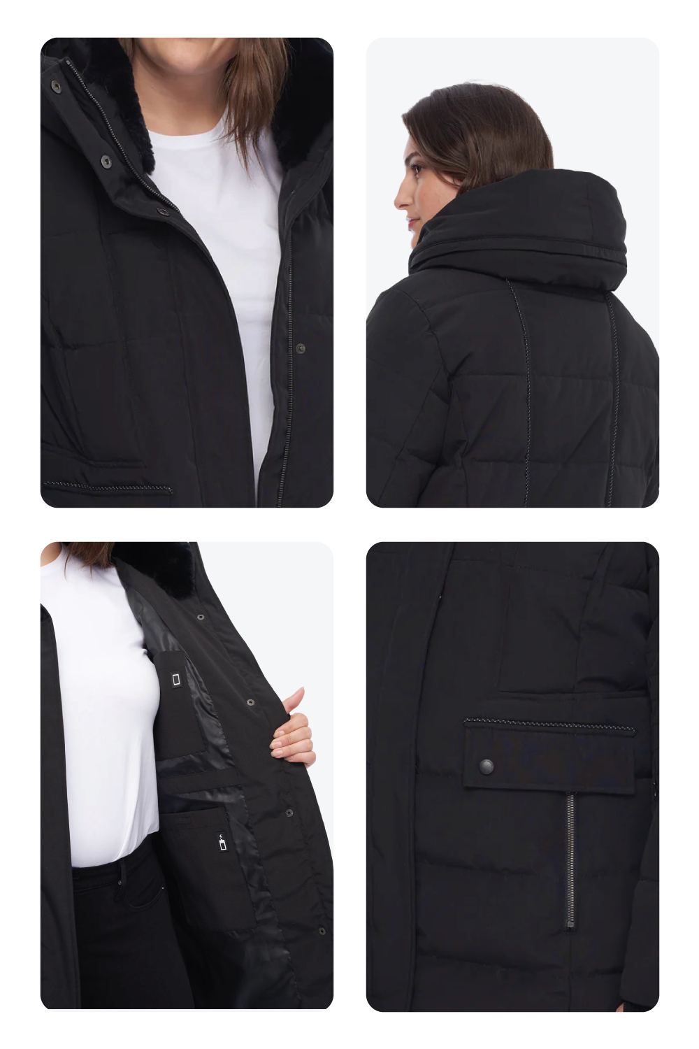 KOOTNEY PLUS | WOMEN'S VEGAN DOWN (RECYCLED) MID-LENGTH PARKA, BLACK (PLUS SIZE)