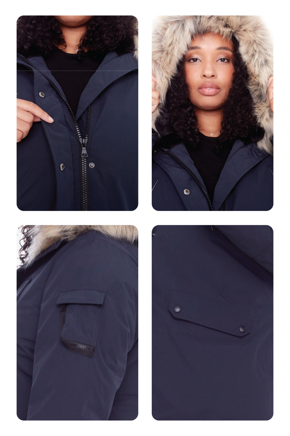 LAURENTIAN PLUS | WOMEN'S VEGAN DOWN (RECYCLED) LONG PARKA, NAVY (PLUS SIZE)