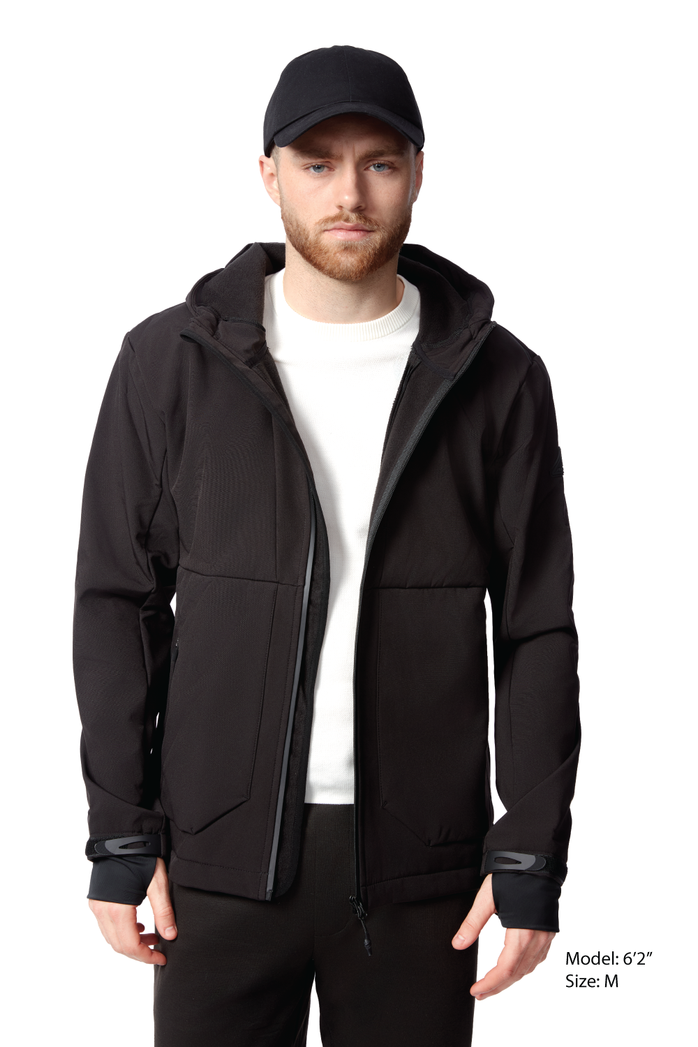 TOFINO | MEN'S FLEECE LINED WATER-REPELLENT SOFTSHELL JACKET, BLACK