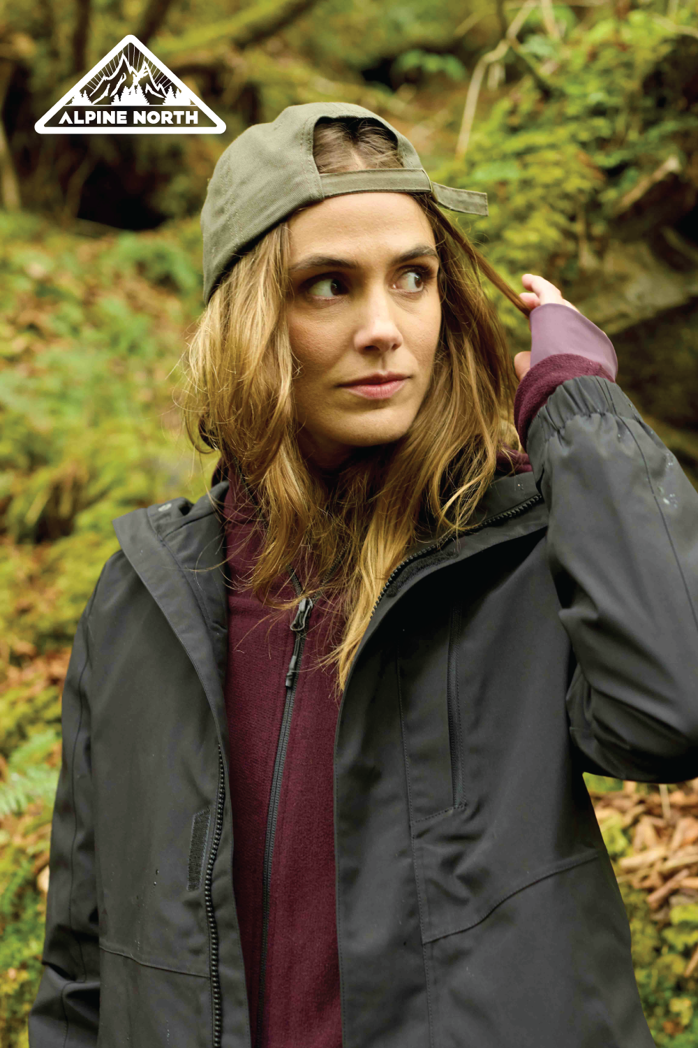 TAHSIS | WOMEN'S WATERPROOF RAIN JACKET, BLACK