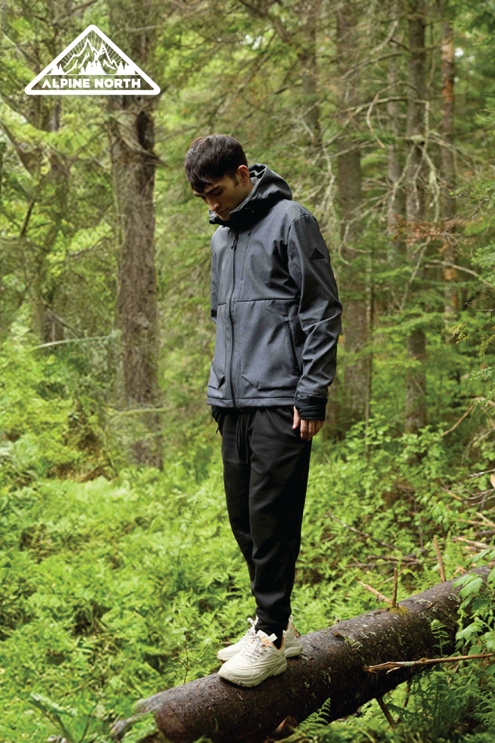 TOFINO | MEN'S FLEECE LINED WATER-REPELLENT SOFTSHELL JACKET, BLACK