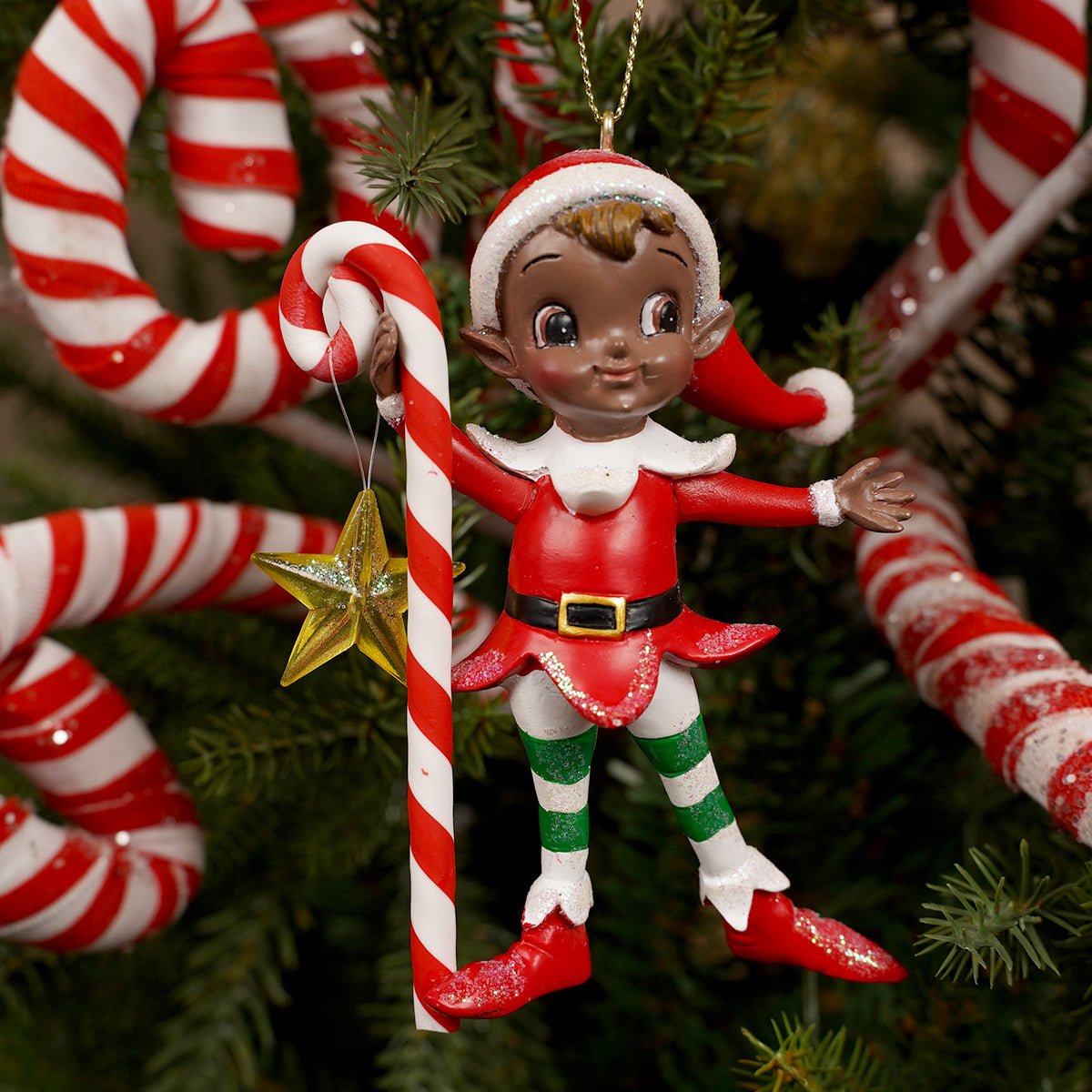 Resin Heritage Elf Christmas Ornaments