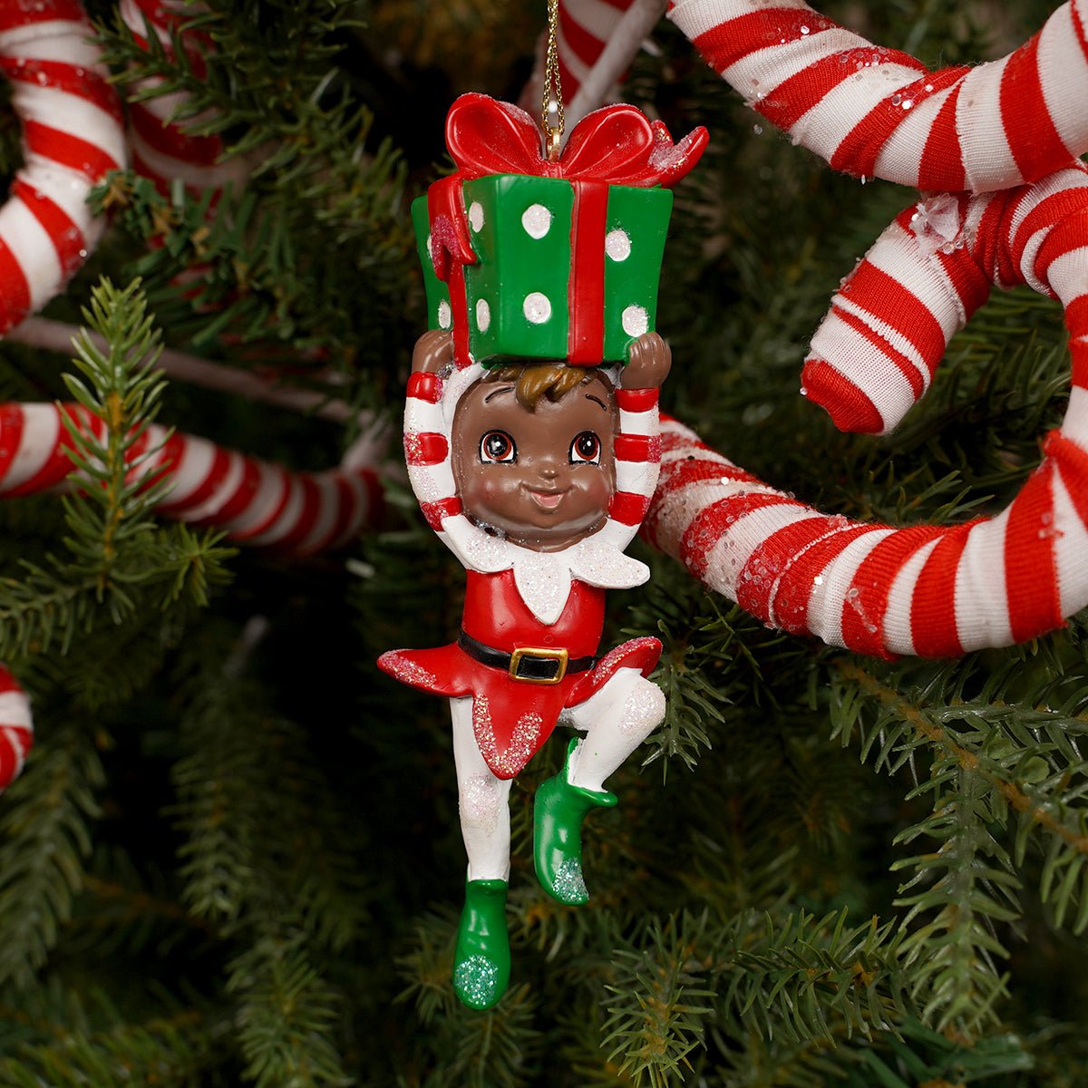 Resin Heritage Elf Christmas Ornaments