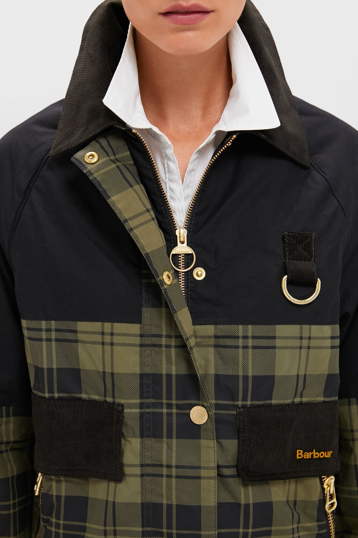 Olive and Black Check Elaine Showerproof Jacket