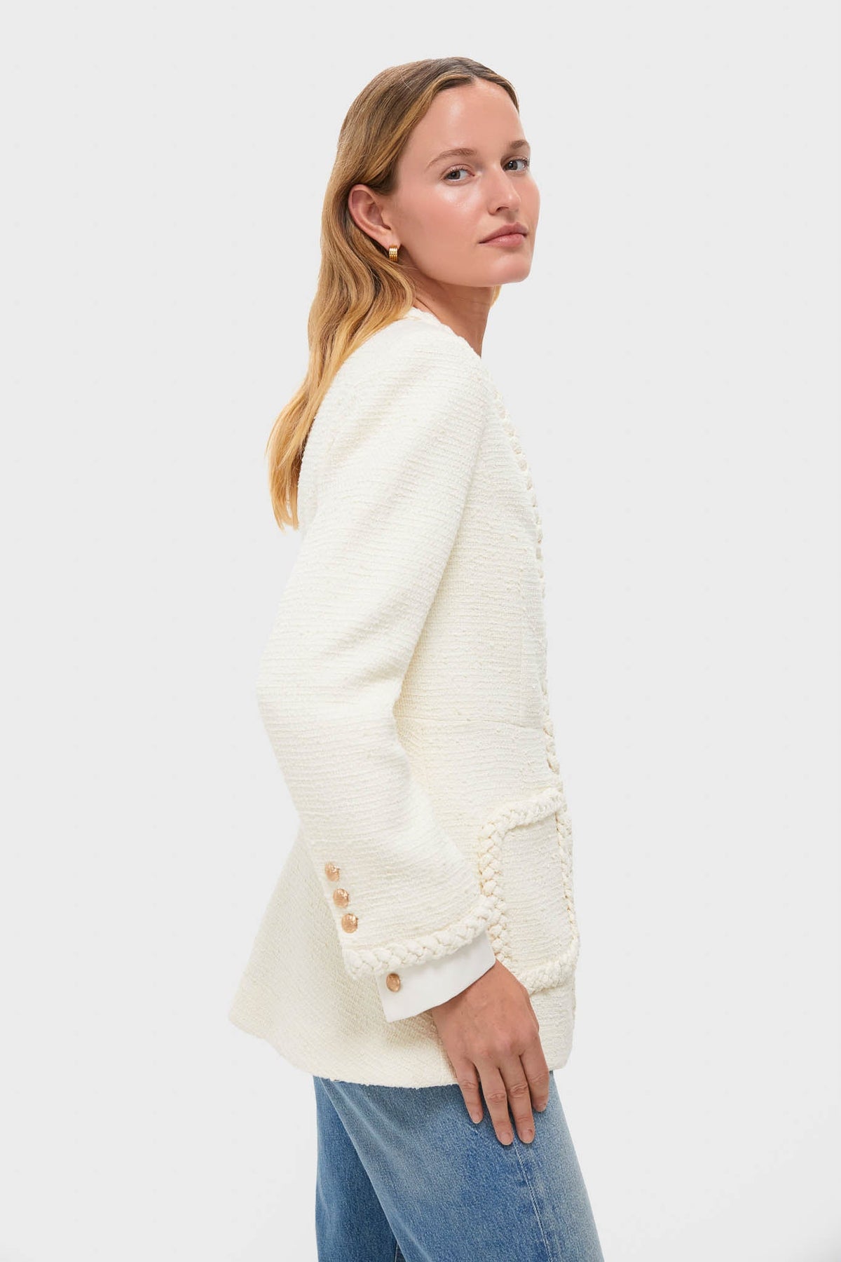 Cream Braided Trim Shay Jacket