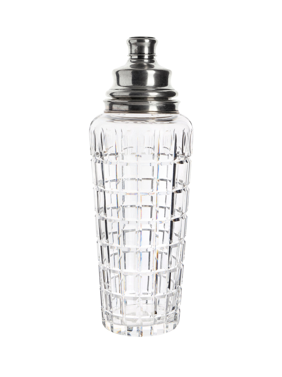 Vintage Art Deco Hawks Vernay Sterling Top Cut Crystal Cocktail Shaker Set