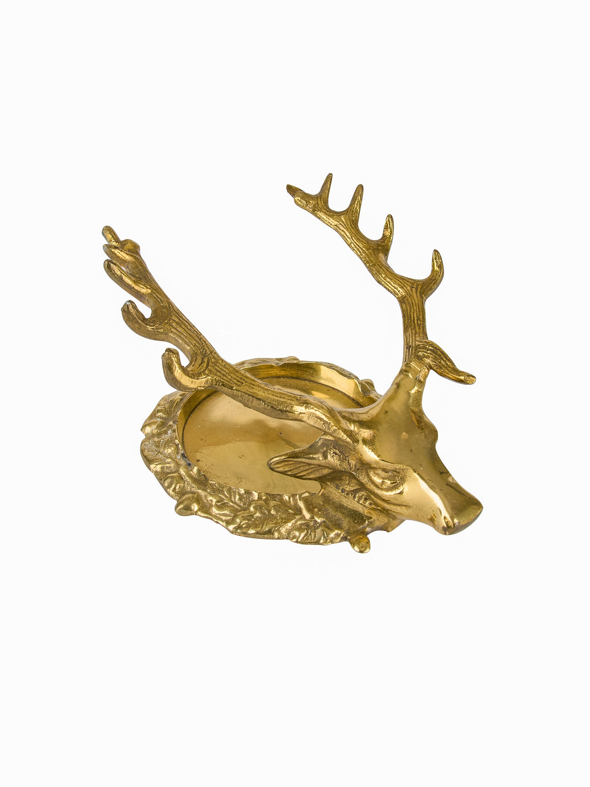 Vintage Stag Head Brass Wine Bottle Coaster