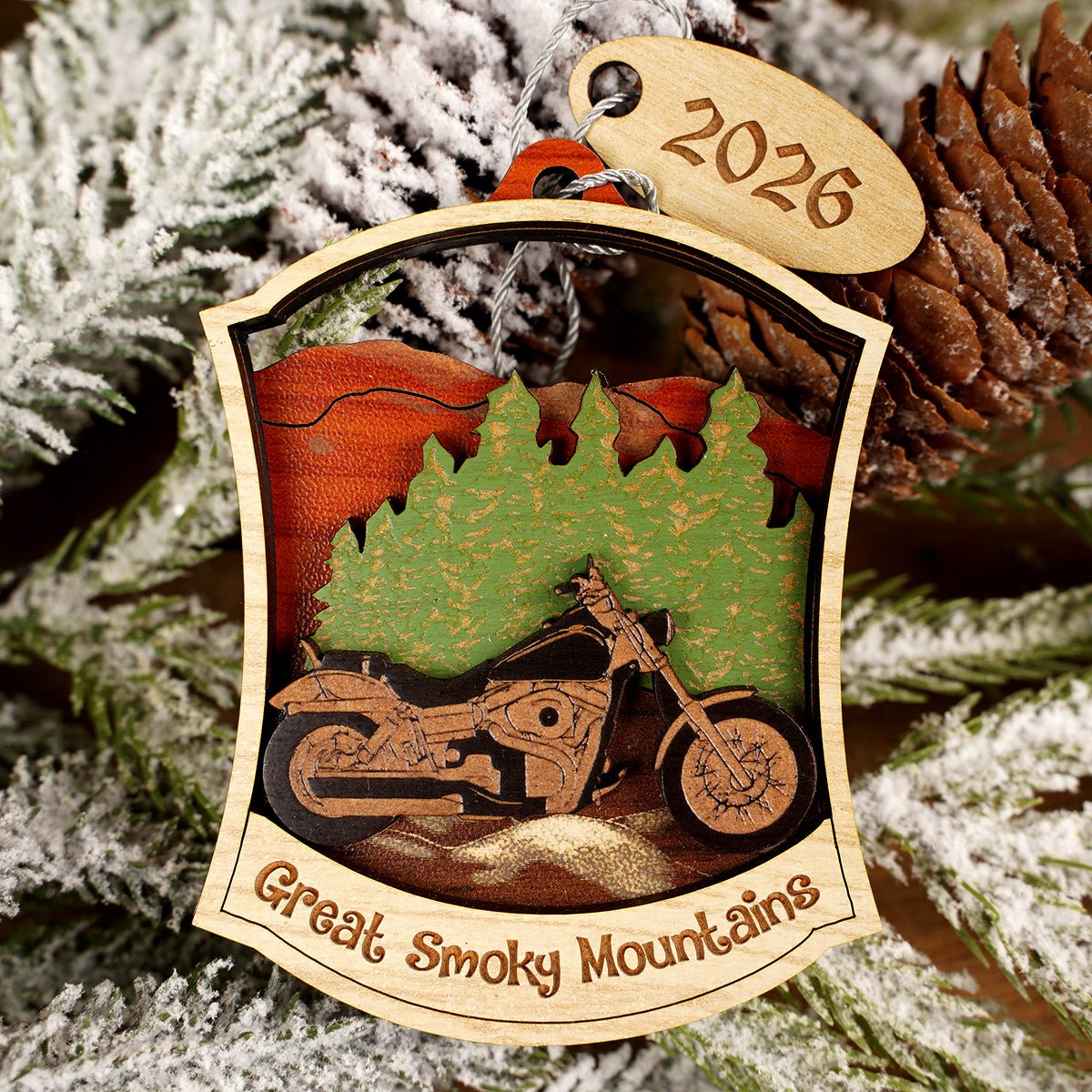 Great Smoky Mountains Motorcycle Ornament