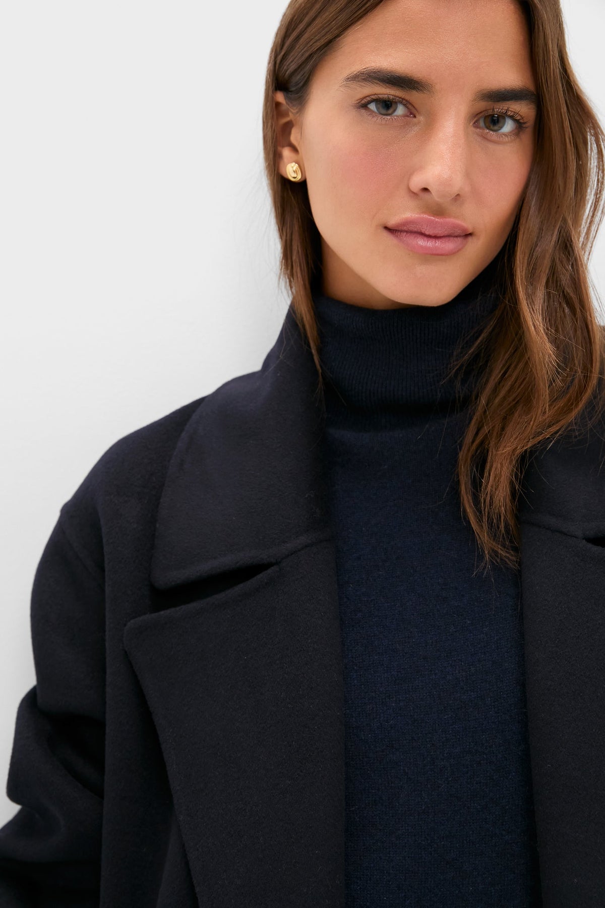 Navy Wool Trinity Coat