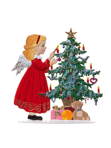 Wilhelm Schweizer Pewter Angel Decorating Tree