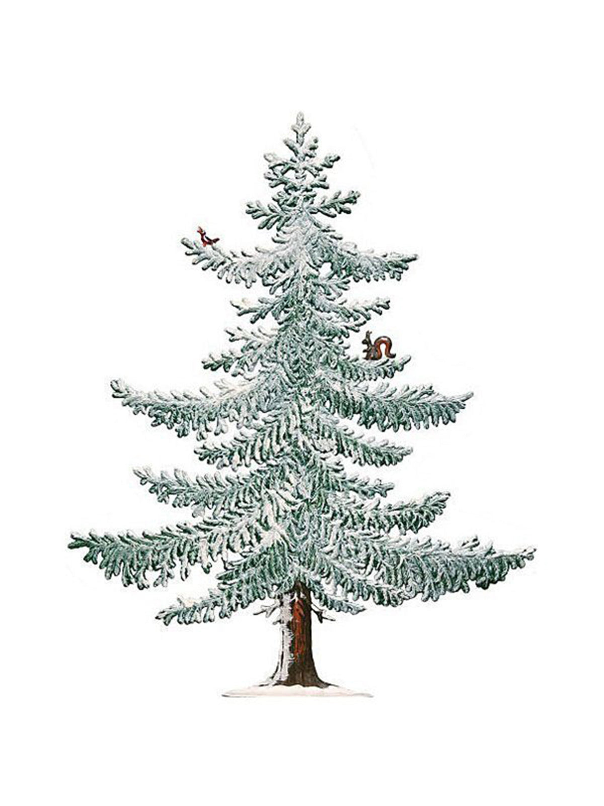 Wilhelm Schweizer Pewter Large Winter Pine Tree with Squirrel and Bird