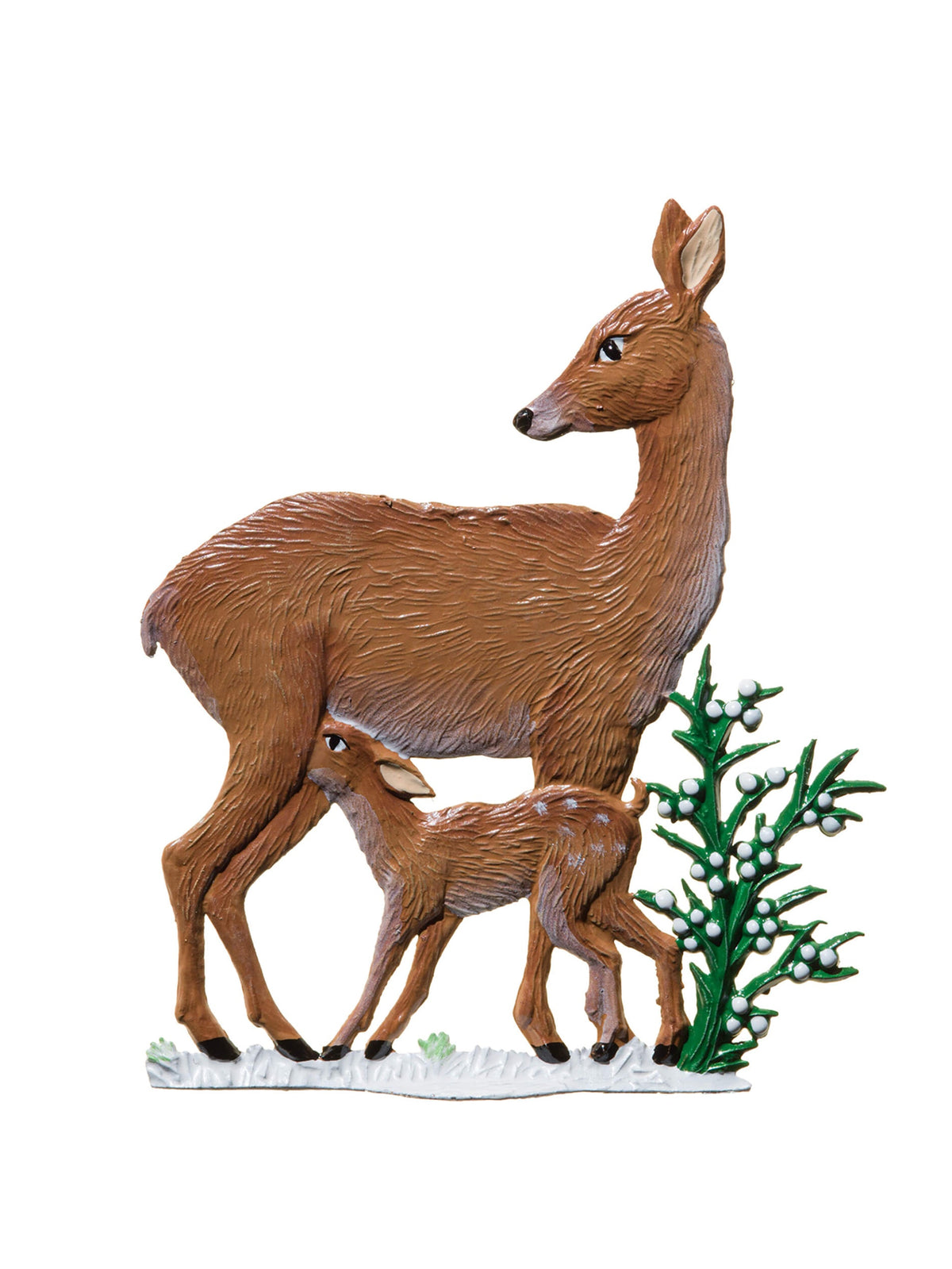 Wilhelm Schweizer Pewter Fawn Feeding Time in Winter