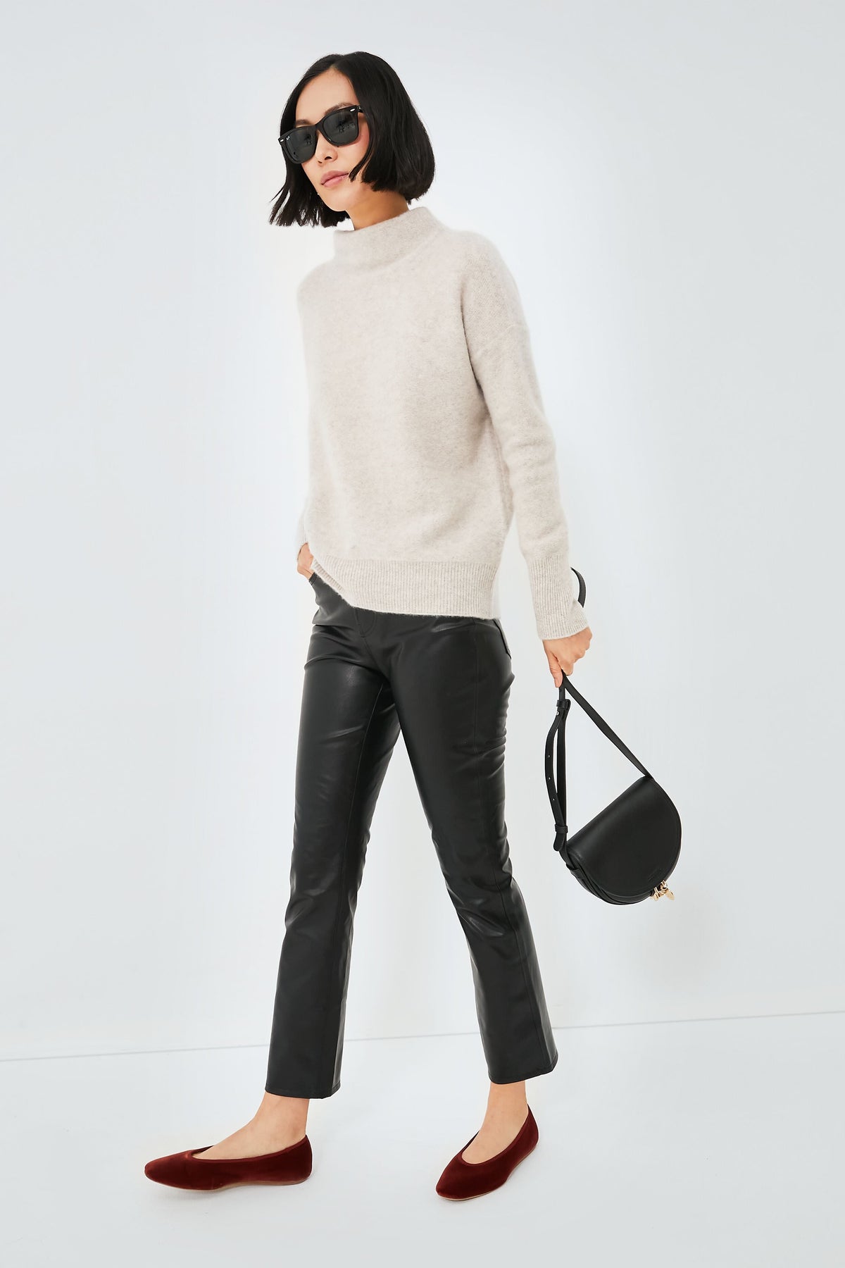 Marble Funnel Neck Sweater
