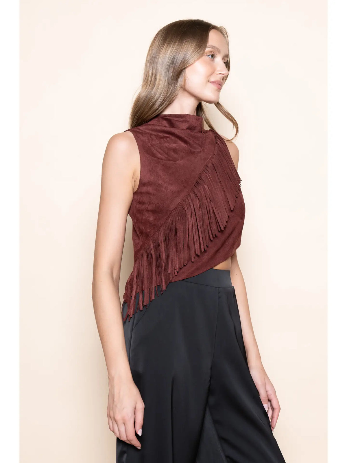 DIAGONAL FRINGE TANK TOP